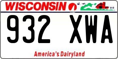 WI license plate 932XWA
