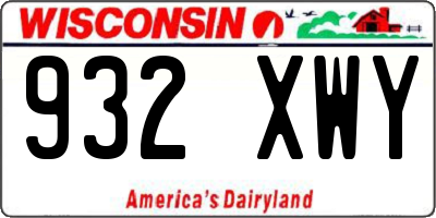 WI license plate 932XWY