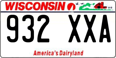 WI license plate 932XXA