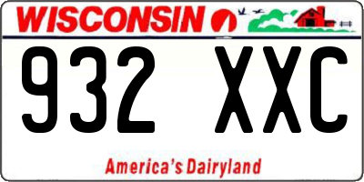 WI license plate 932XXC