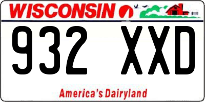 WI license plate 932XXD