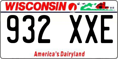 WI license plate 932XXE