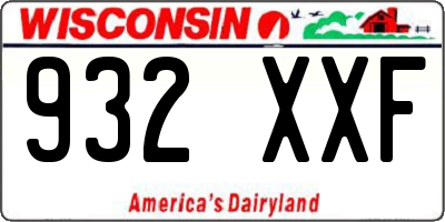 WI license plate 932XXF