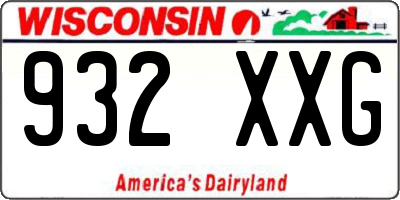 WI license plate 932XXG