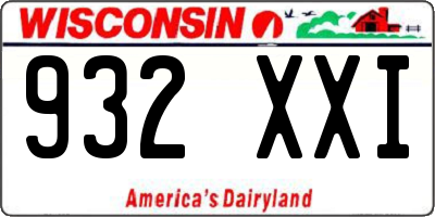 WI license plate 932XXI