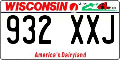 WI license plate 932XXJ