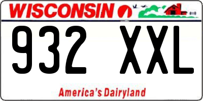 WI license plate 932XXL