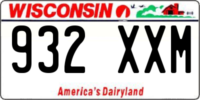 WI license plate 932XXM