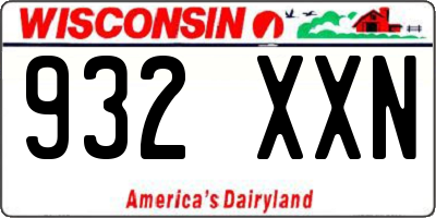 WI license plate 932XXN
