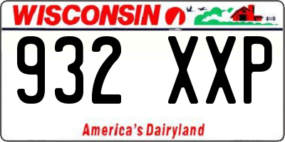WI license plate 932XXP