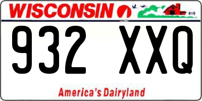 WI license plate 932XXQ