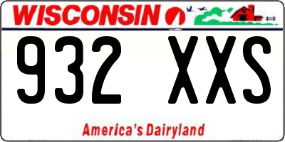 WI license plate 932XXS