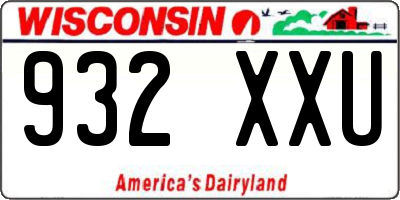 WI license plate 932XXU
