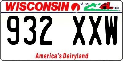 WI license plate 932XXW