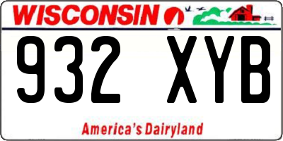 WI license plate 932XYB