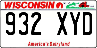 WI license plate 932XYD