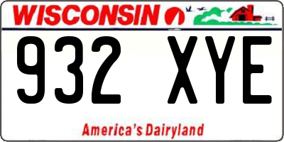 WI license plate 932XYE