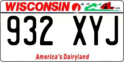 WI license plate 932XYJ