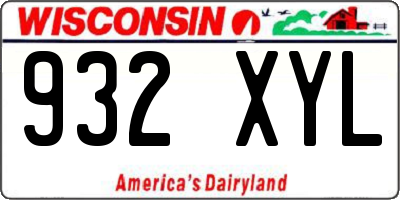 WI license plate 932XYL