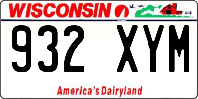 WI license plate 932XYM
