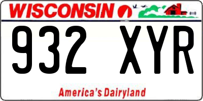 WI license plate 932XYR