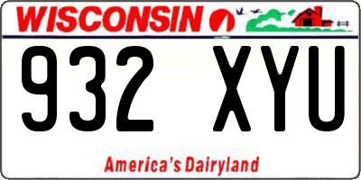 WI license plate 932XYU
