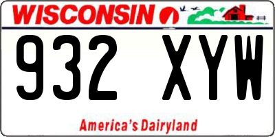 WI license plate 932XYW