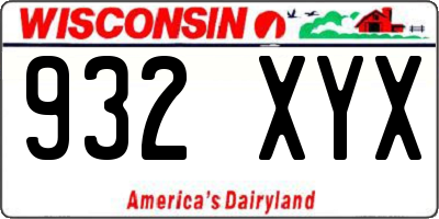 WI license plate 932XYX