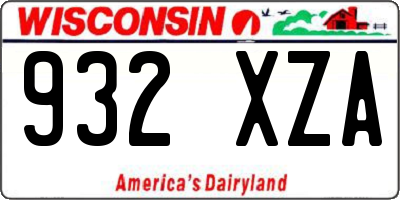 WI license plate 932XZA