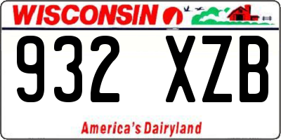 WI license plate 932XZB