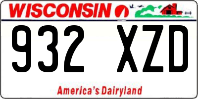 WI license plate 932XZD