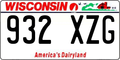 WI license plate 932XZG
