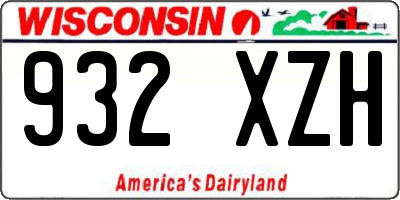 WI license plate 932XZH
