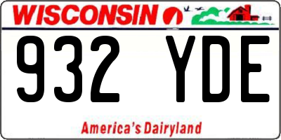 WI license plate 932YDE