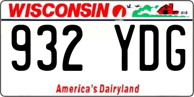 WI license plate 932YDG