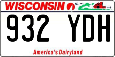 WI license plate 932YDH