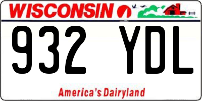 WI license plate 932YDL