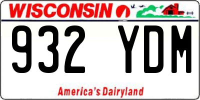 WI license plate 932YDM