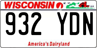 WI license plate 932YDN