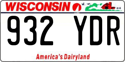 WI license plate 932YDR