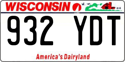 WI license plate 932YDT