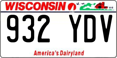 WI license plate 932YDV