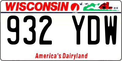 WI license plate 932YDW