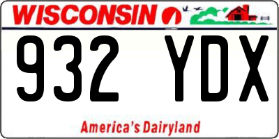 WI license plate 932YDX