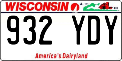 WI license plate 932YDY