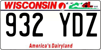 WI license plate 932YDZ