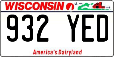 WI license plate 932YED