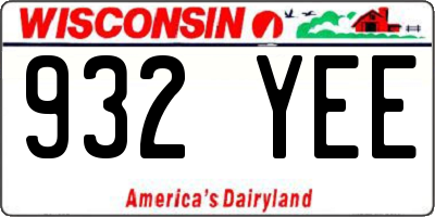 WI license plate 932YEE