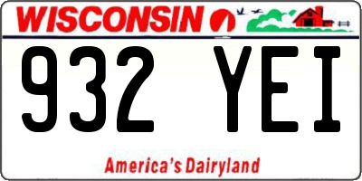 WI license plate 932YEI