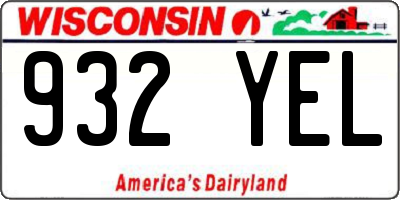 WI license plate 932YEL